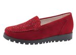 Waldl&auml;ufer mocassinpantoffels met glitterapplicaties ROBIJNROOD