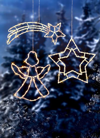 Verlichte raamdecoratie, werkt op batterijen 