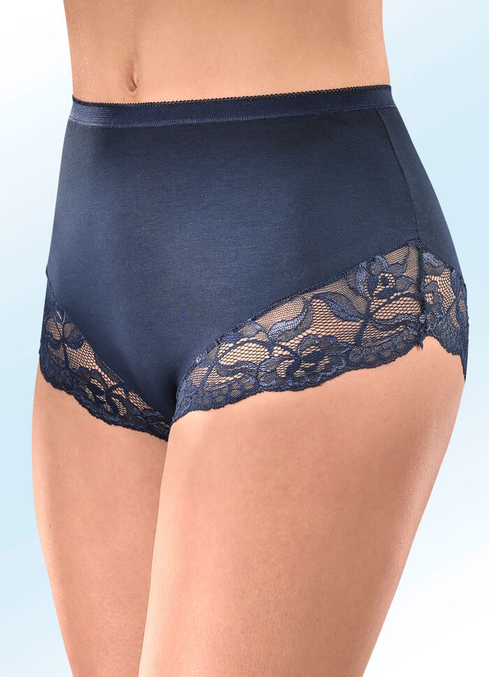 Set van vier slips met elastisch kant 