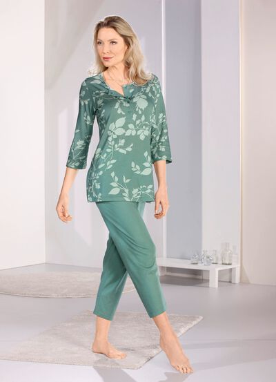 Pyjama met 3/4-mouwen en 7/8-broek 