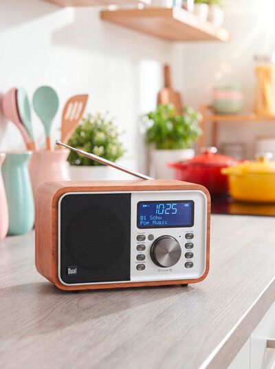 Dubbele DCR-51 digitale radio in houten ontwerp 