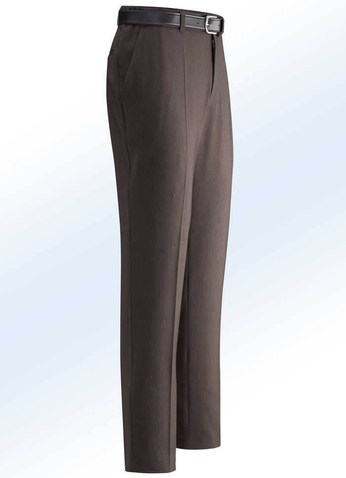 Broek met elastische tailleband inzetstukken in 4 kleuren GEVLEKT TABAKSBRUIN