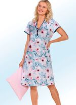 Nachthemd met contrasterende rand 