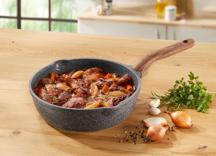 Gegoten aluminium pannen met hoogwaardige antiaanbaklaag GRANIET