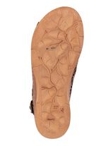 Gemini sandaal van geperforeerd nappaleer met reli&euml;f COGNAC