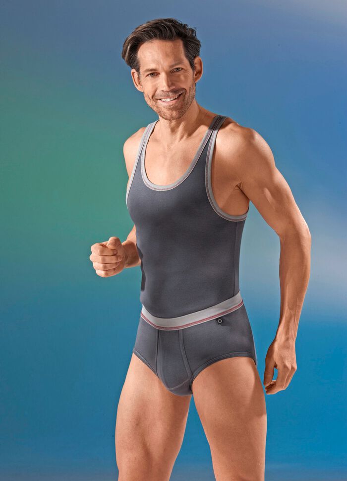 Pijlring, set van drie slips gemaakt van fijne rib, grafiet 