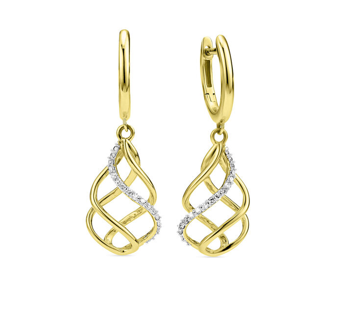 Elegante oorringen met 34 diamanten 