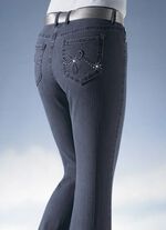 Jeans versierd met fonkelende strasssteentjes DONKERBLAUW