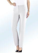 Broek met mooie biezenversiering ECRU