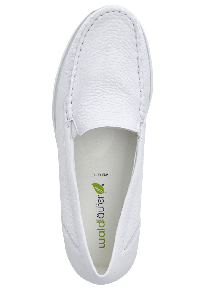 Waldl&auml;ufer, comfortabele damespantoffels, breedte H, met uitneembaar voetbed WIT