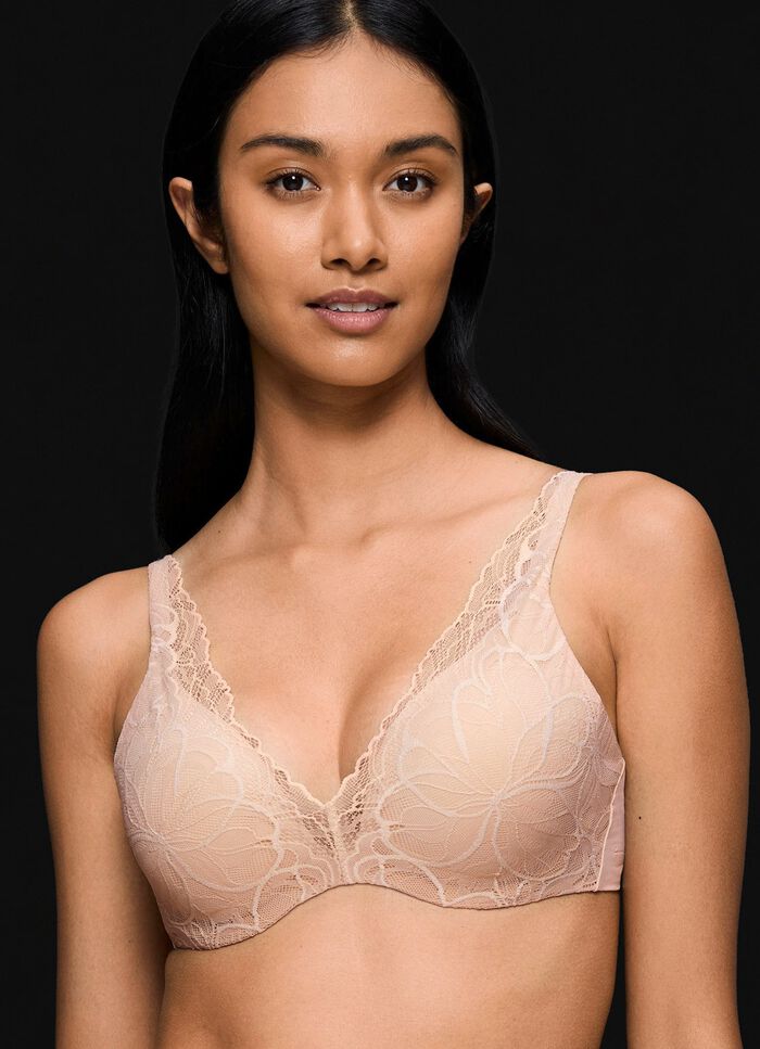 Triumph Body Make-Up Illusion kanten bh met flexibele, comfortabele beugels POEDER