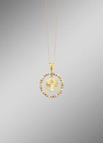 Gediamanteerde levensboomhanger in driekleur 