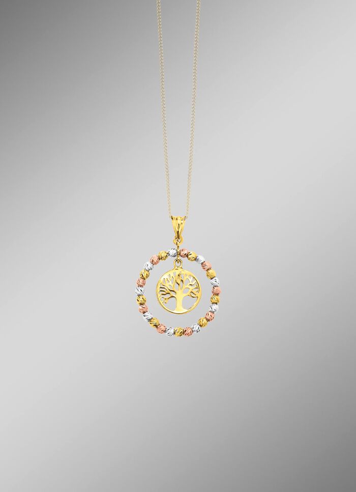 Gediamanteerde levensboomhanger in driekleur 