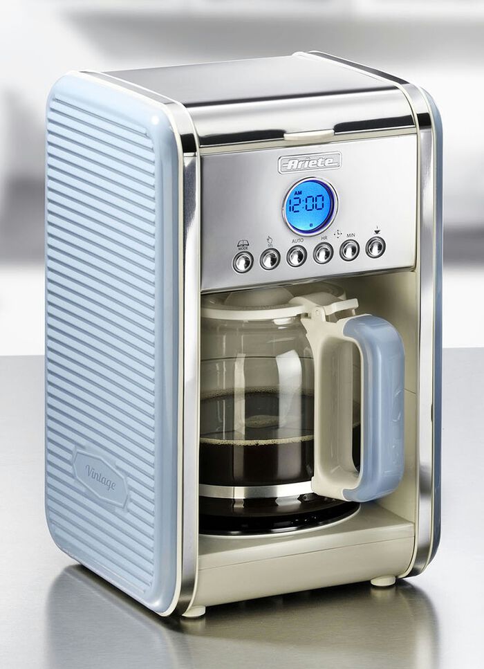 Ariete koffiezetapparaat met glazen kan en permanent filter BLAUW