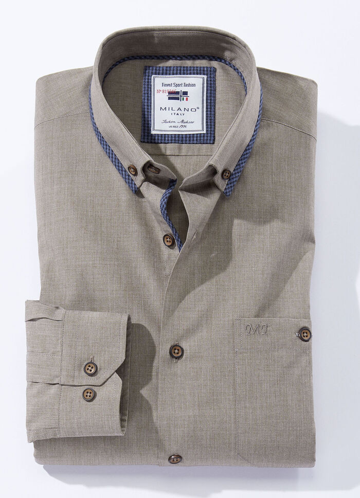 Shirt "Milano Italy" in 4 kleuren BEIGE GEMÊLEERD