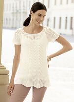 Trui met decoratief golfdesign ECRU