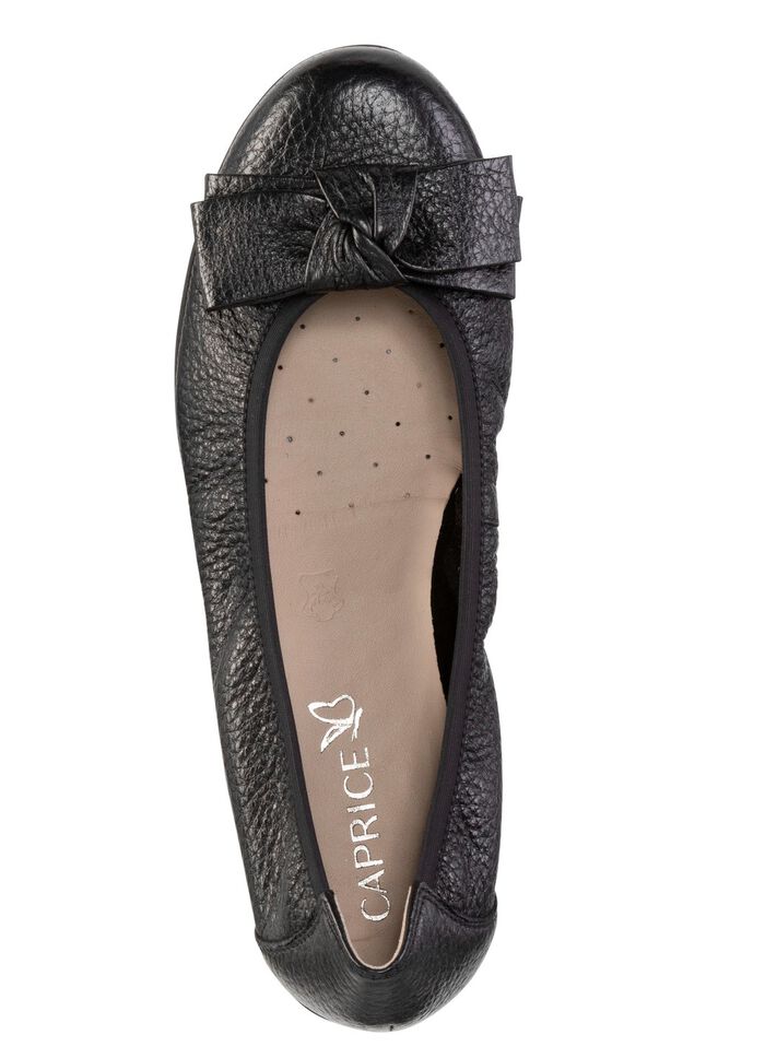 Caprice, chique damesballerina&#39;s, breedte G, met elastische band ZWART
