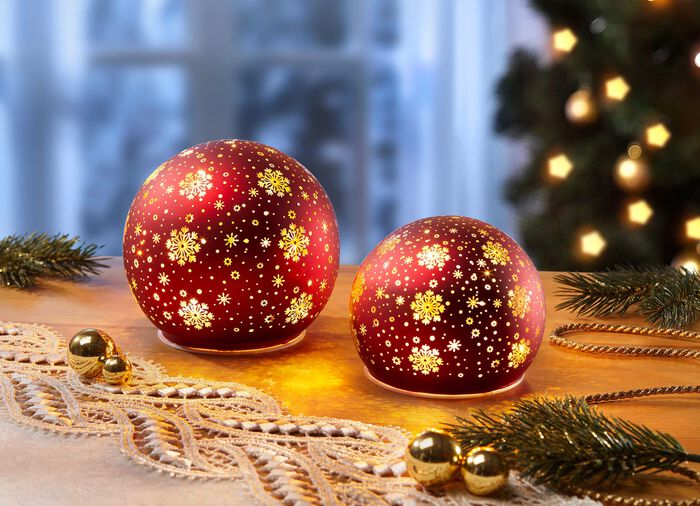 Verlichte ballen, set van 2 