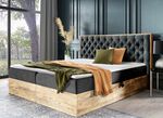 Boxspringbed met nachtkastje en topmatras ANTRACIET