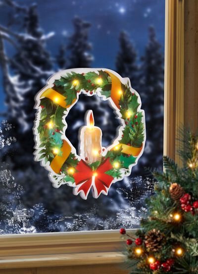 Verlicht raamschildering 