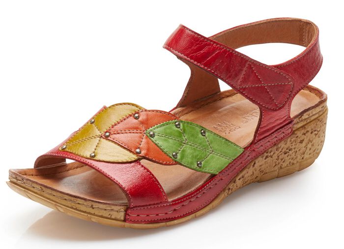 Gemini sandaal met decoratieve klinknagels ROOD-MEERKLEURIG