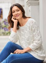 Trui met subtiel paillettengaren ECRU