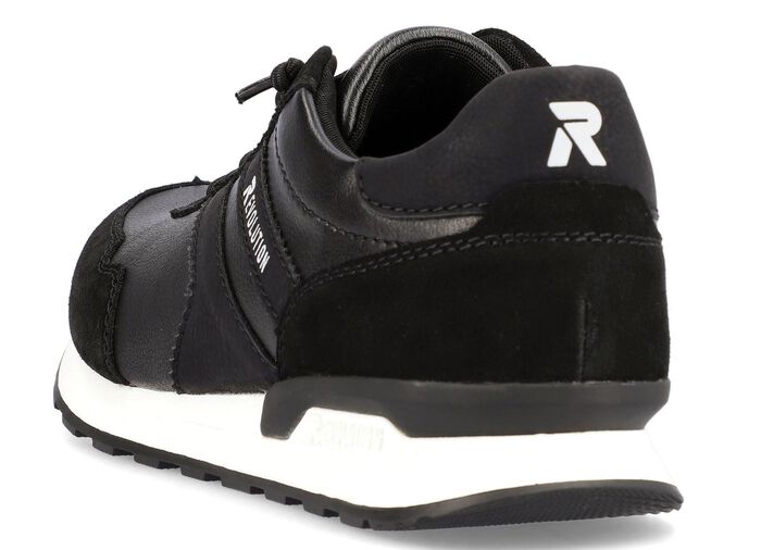 Sneakers met veters en uitneembaar voetbed van textiel ZWART