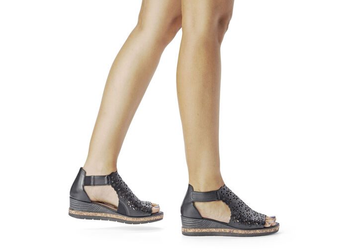 Sandaal met klittenbandsluiting ZWART