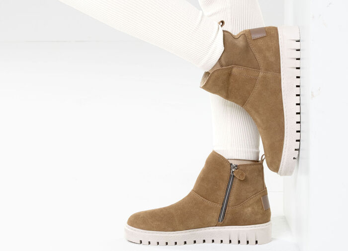 ELENA EDEN, warme dames enkellaarsjes, winterschoenen, breedte H, met uitneembaar voetbed BRUIN