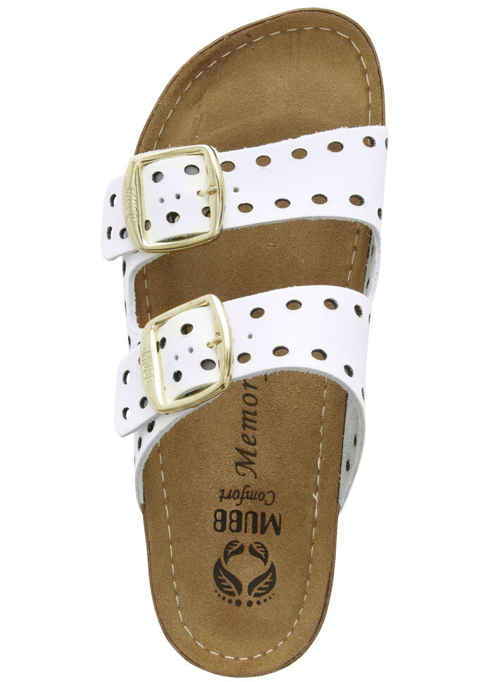 Mubb muiltjes met luchtige decoratieve perforaties WIT