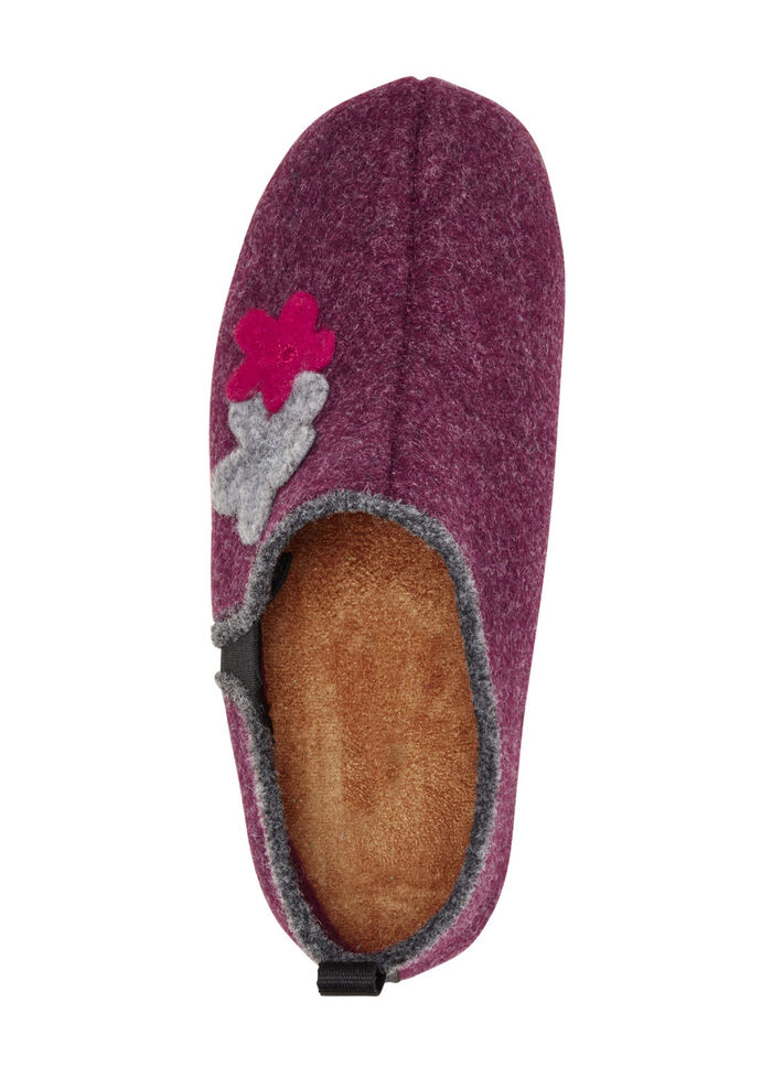 Laurina pantoffels met contrasterende gekleurde applicaties BORDEAUX