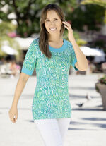 2-delige set in sluitingloze vorm in 2 kleuren TURKOOIS-GROEN-ECRU