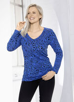 Overhemd met allover patroon in 2 kleuren KONINKLIJK BLAUW-ZWART