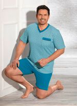 Shortama met V-hals en borstzakje 