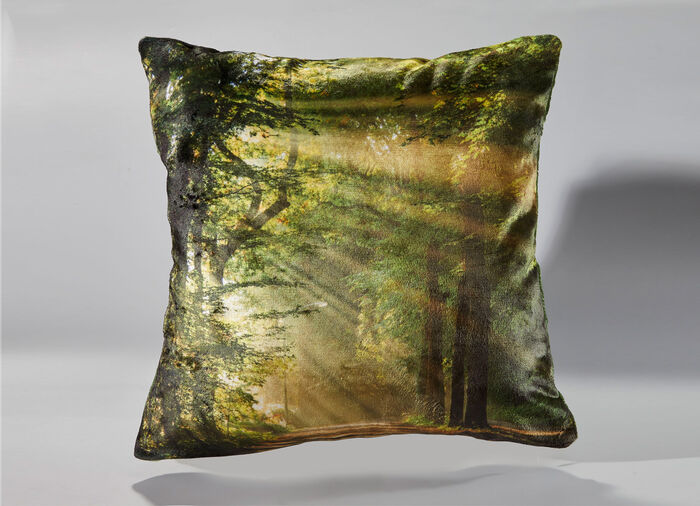 Kussenhoes met een natuurlijk ogende voorkant 