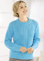 Trui gemaakt van duurzaam gerecycled katoen TURQUOISE