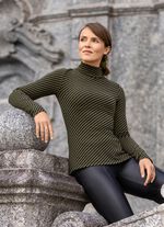 Coltrui met strepenmotief KAKI-ZWART