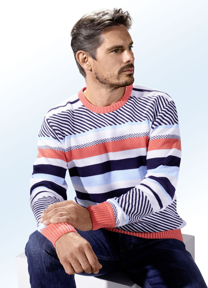 Sportieve trui met ronde hals 