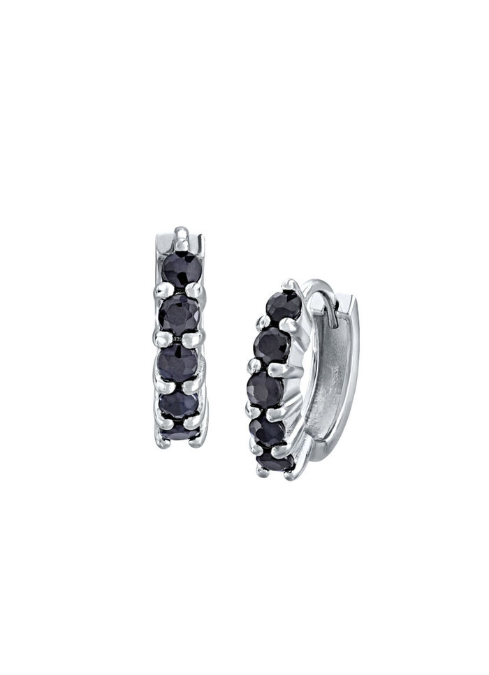 Creoolse oorbellen met zwarte saffieren 