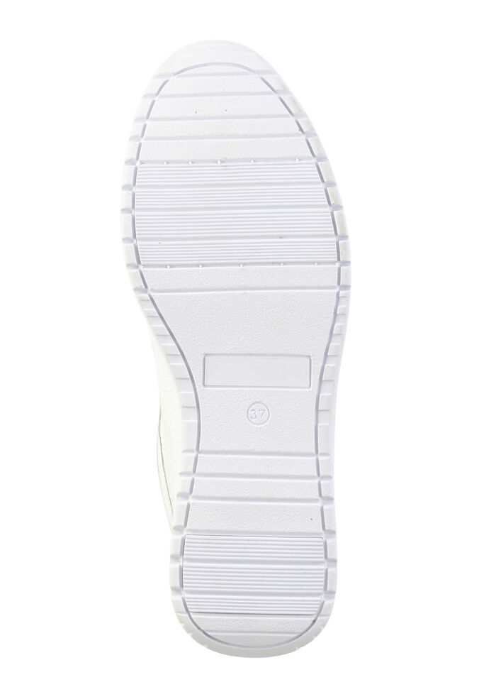 ELENA EDEN sneakers van fijn glanzend, generfd hertennappaleer WIT