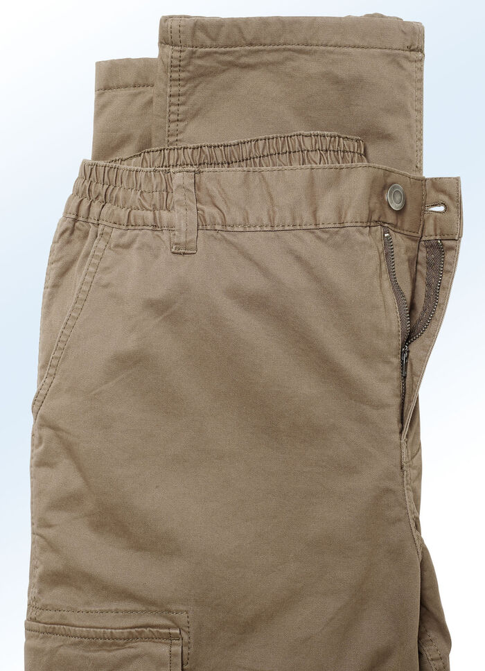 Thermobroek met cargozakken in 4 kleuren MIDDENBRUIN