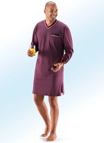 Nachthemd met V-hals, opgestikte borstzak 