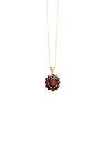 Bloemvormige hanger met granaat 