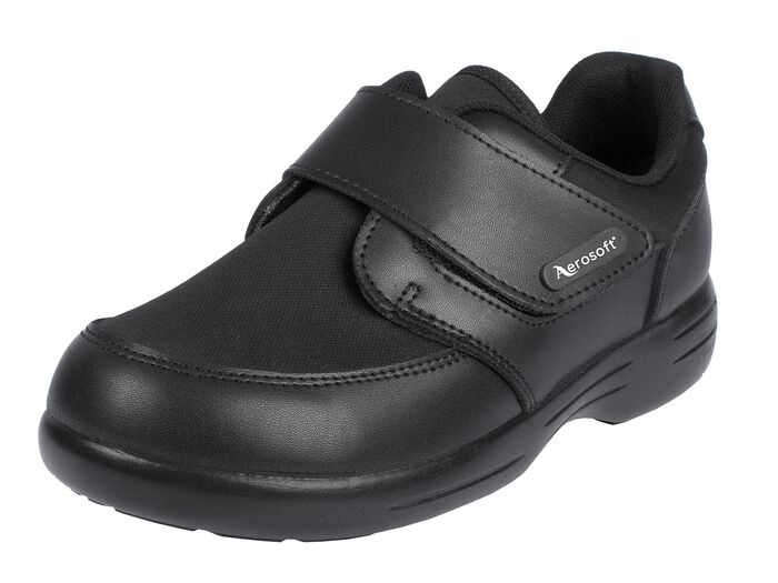 Dames-/herenschoen met klittenband in de breedte H voor sterke voeten ZWART