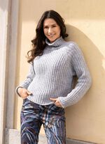 Trui van zeer zachte kwaliteit PARELGRIJS GEM&Ecirc;LEERD