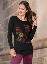 Shirt met strass-versiering op de voorkant 