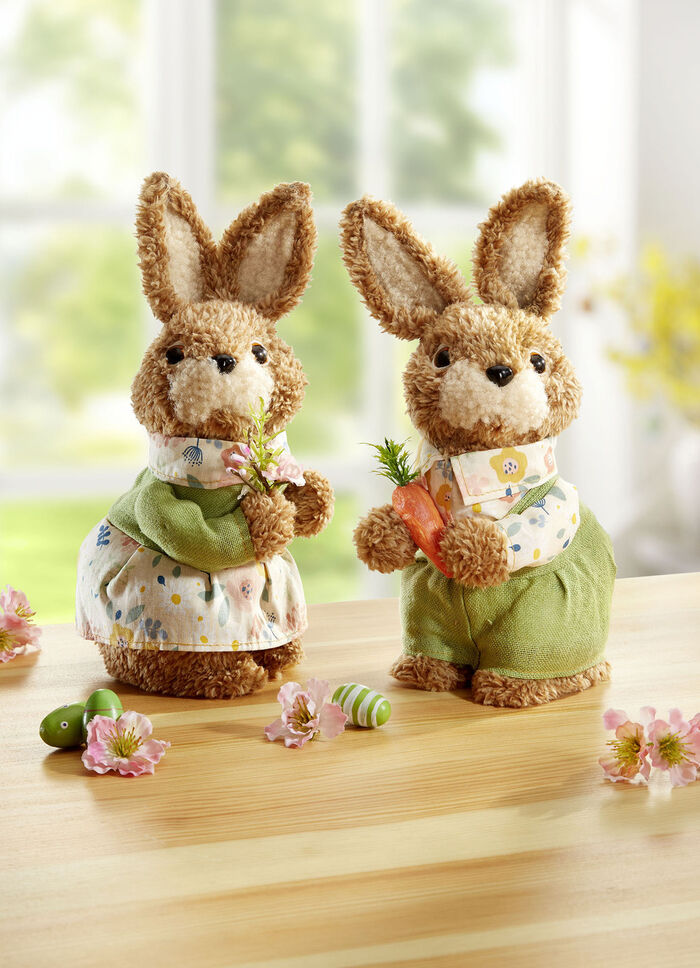 Paar pluchen konijnen, set van 2 