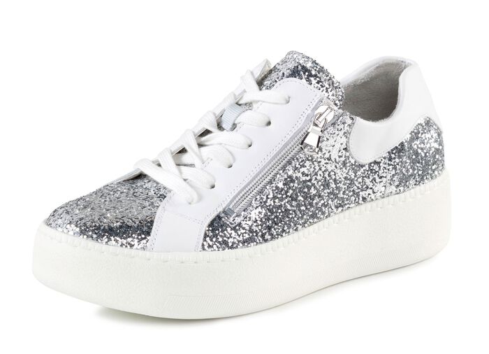 Waldl&auml;ufer sneakers met verspreide glitter en luipaardprint 