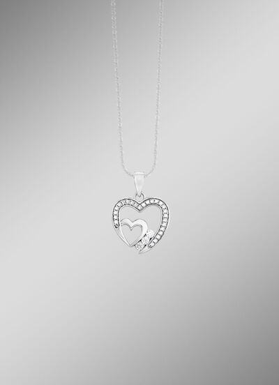 Hartvormige hanger met zirkonia 