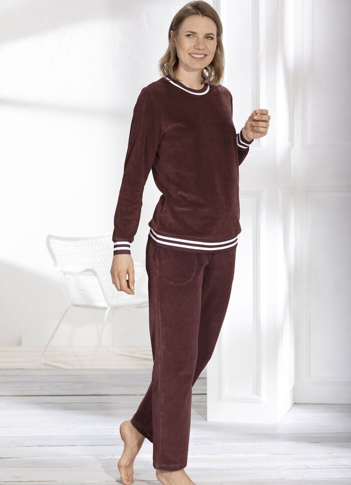 Vrijetijdspak Laurina met ronde hals BRUIN